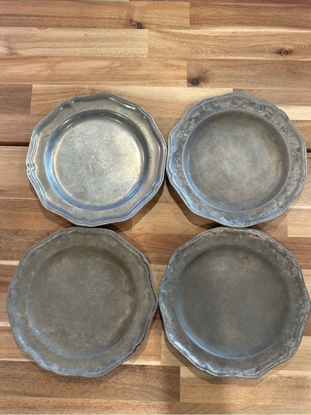 VTG Wilton Armetale Pewter Queen Anne Salad Plate 9"-Mount Joy Pa USA-Set of 4